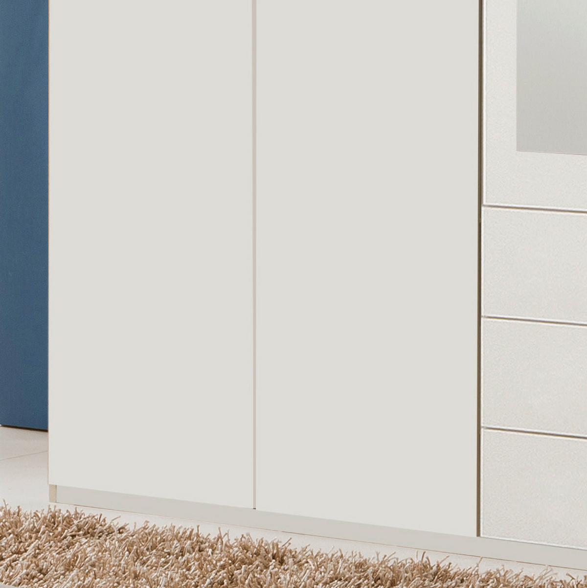 Drehtürenschrank Mit Spiegel + Laden 270cm Ben, Weiß - Weiß, KONVENTIONELL, Glas/Holzwerkstoff (270/210/58cm) - MID.YOU
