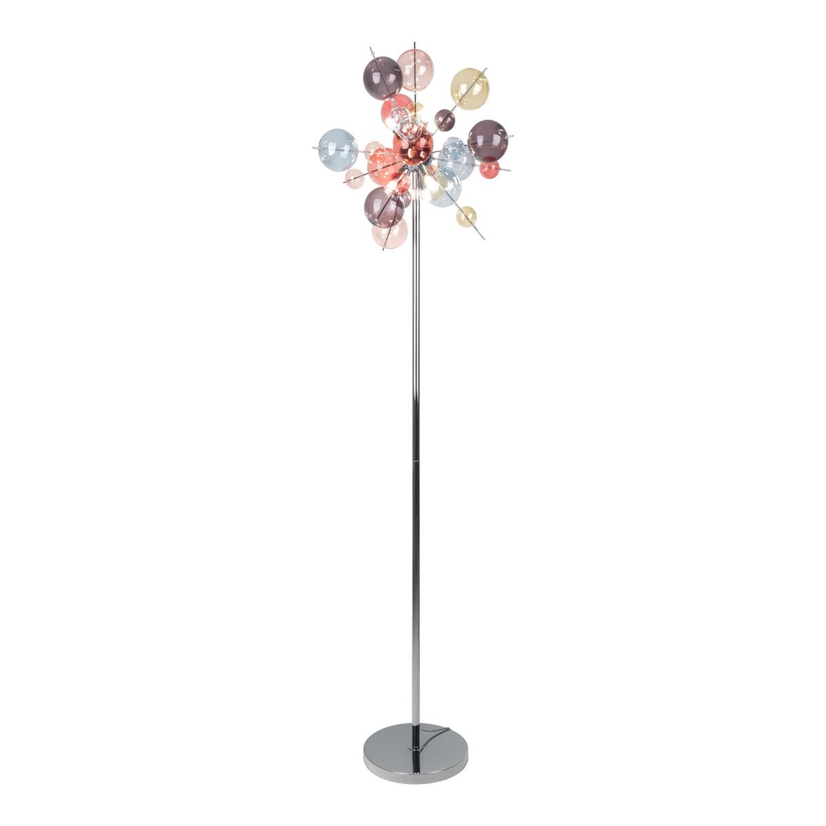 Stehleuchte Farbglas, Chrom - Chromfarben/Multicolor, Design, Glas/Metall (51/169cm) - Näve