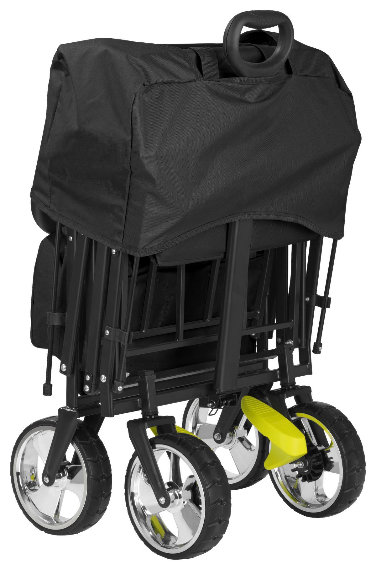 Bollerwagen Hoberg Schwarz Max 80 Kg Faltbar, Feststellbremse - Schwarz, Basics, Kunststoff/Textil (137/52,5/100cm)