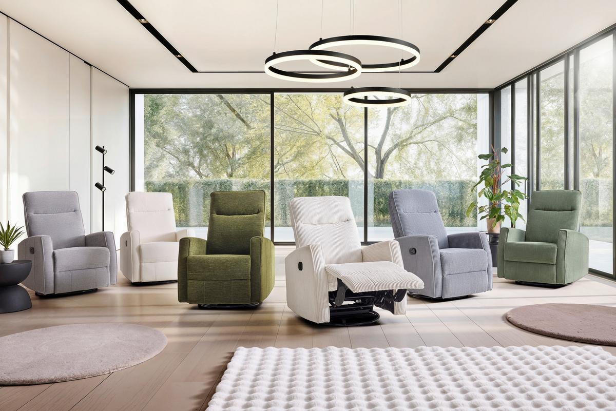 Relaxační křeslo MELINDA, béžová tkanina, max. 120 kg - černá/béžová, Konvenční, kov/dřevo (76/103/96cm) - Mömax