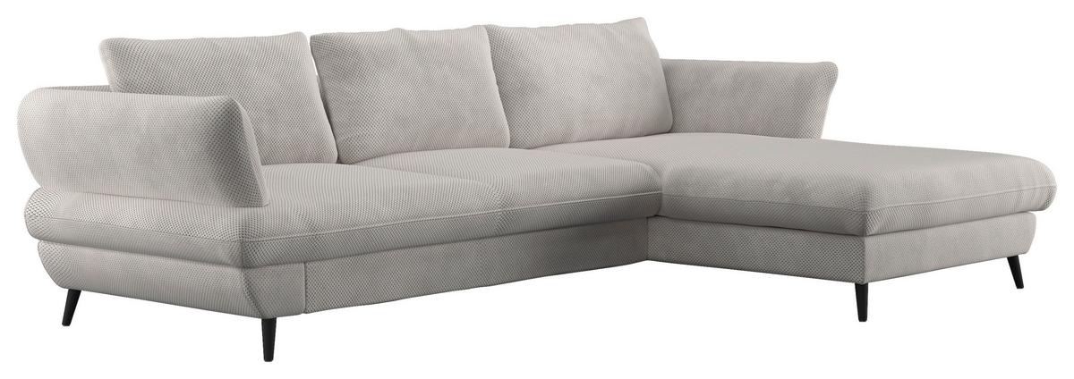 Ecksofa Balou, Naturfarben S:281x181cm - Schwarz/Naturfarben, Design, Textil (281/181cm) - Livetastic