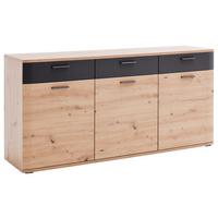 Sideboard B: 180 Cm Cortona Anthrazit/eichefarben - Eichefarben/Anthrazit, Design, Holzwerkstoff (180/85/43cm) - Livetastic
