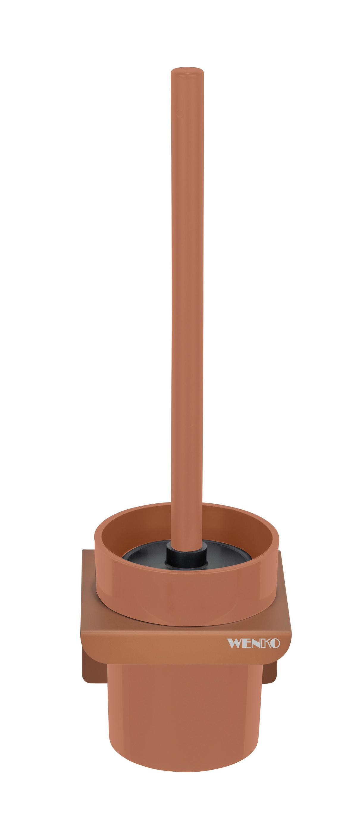 WC SADA - ŠTĚTKA A DRŽÁK TURBO-LOC LIZAN - hnědá, Moderní, kov/plast (10,5/30,5/10,5cm) - Mömax