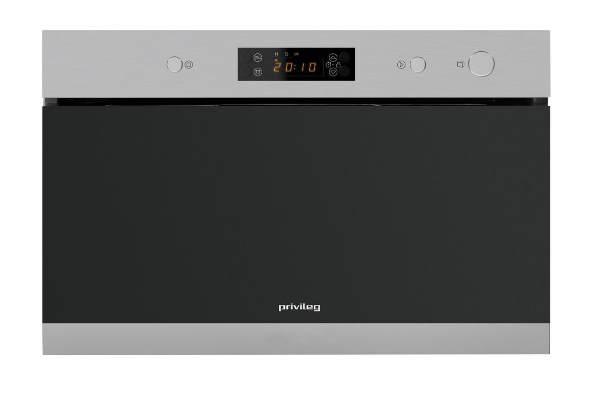 Einbau-Mikrowelle Pmnk3 2138 In 750 W B: 59,5 cm 4 Stufen - Edelstahlfarben, Basics, Glas/Kunststoff (59,5/38,2/29,9cm) - Privileg