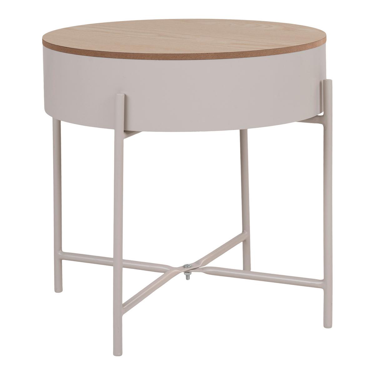 Beistelltisch Sisco Beige B: 40 Cm - Beige, Design, Kunststoff/Metall (40/40/40cm)