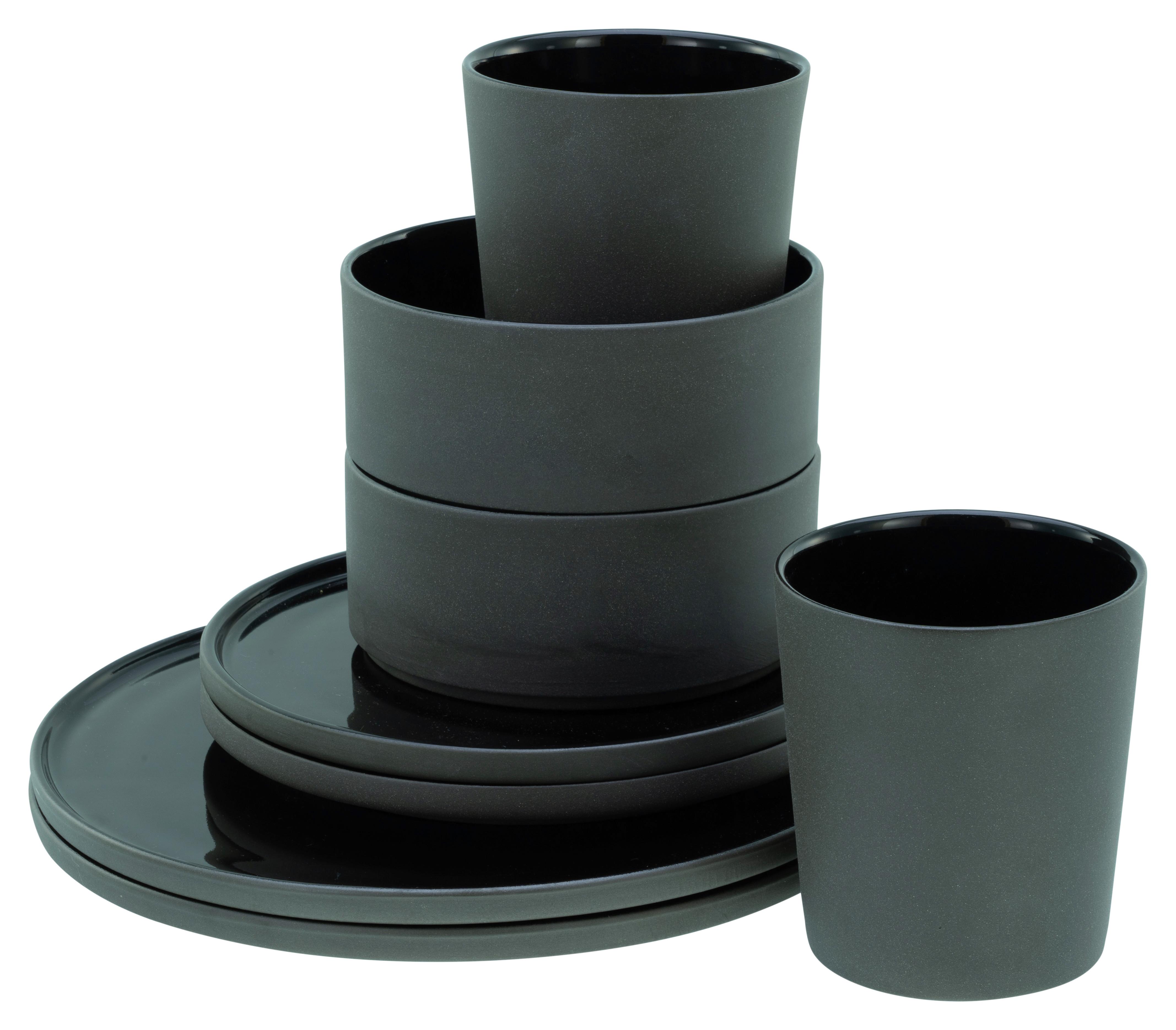 Kombinovaný servis FUTUTRO BLACK, 8-dielny - čierna, Trend, keramika - Creatable