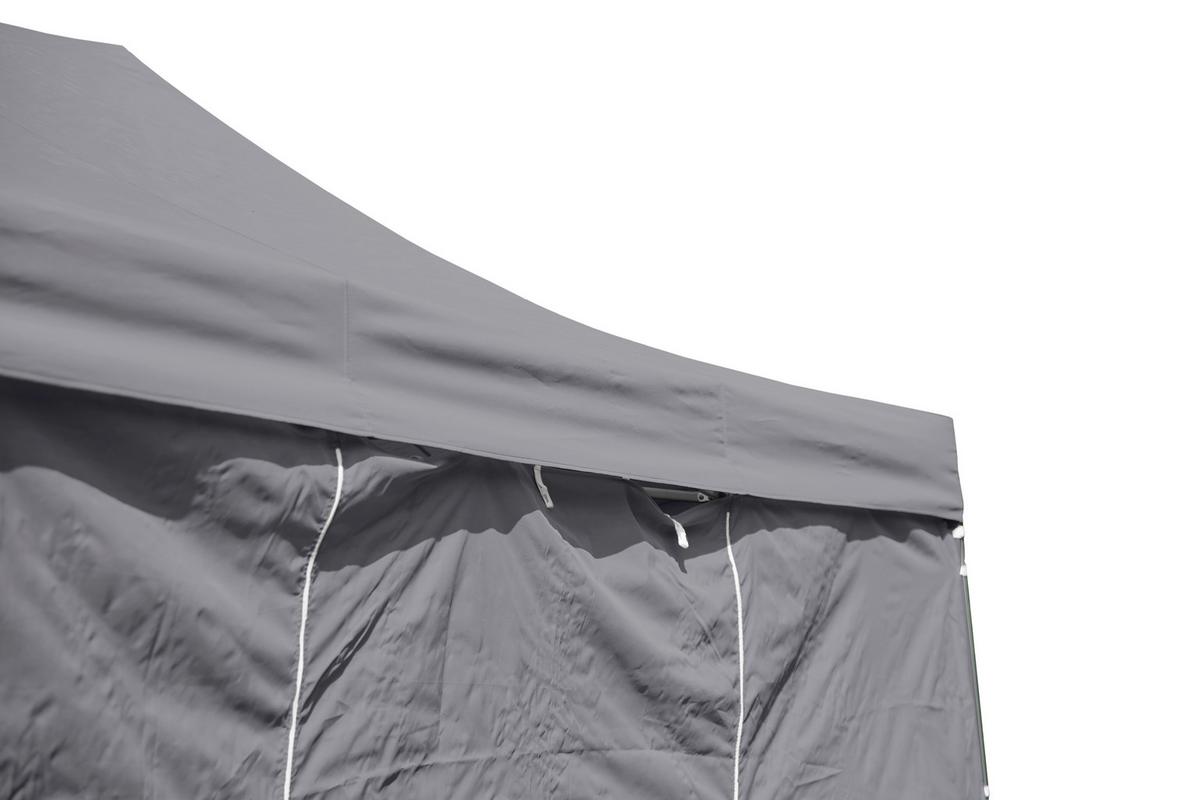 Pavillon L30550 450x300 cm Mit Seitenwände - Grau, KONVENTIONELL, Textil/Metall (450/330/300cm) - Siena Garden