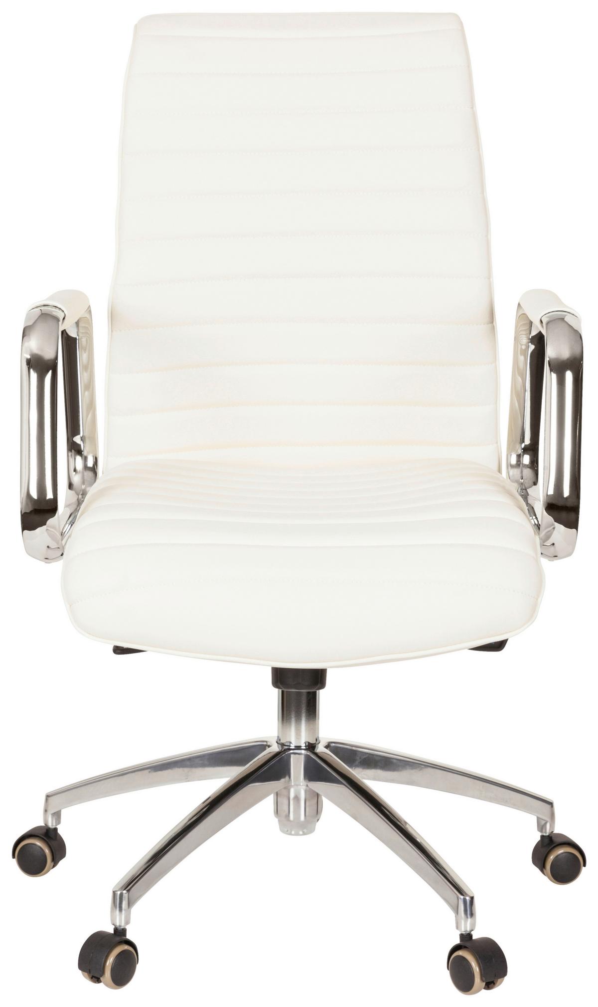 Drehstuhl Aspera 10 Cremefarben - Silberfarben/Creme, MODERN, Leder/Kunststoff (59/114/50cm) - MID.YOU