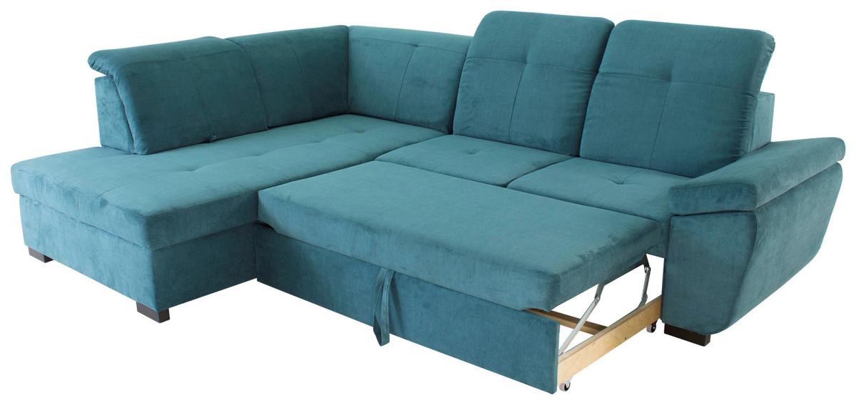 Sarokgarnitúra Vince - kék, Design, textil (202/280cm)
