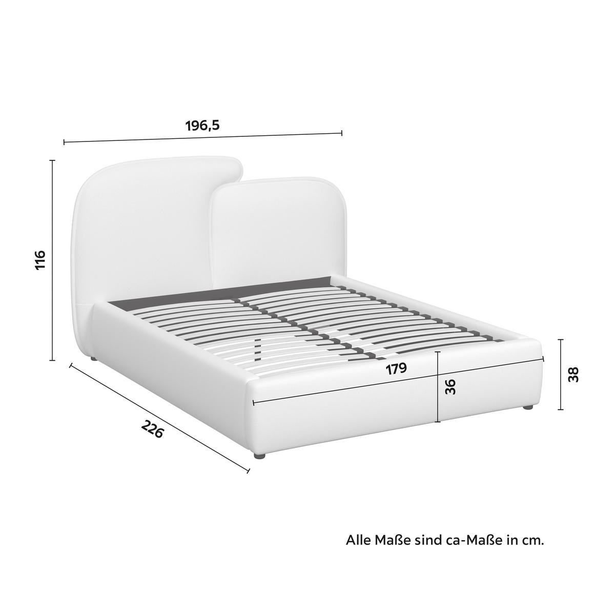 Čalouněná postel EMBRACE 160x200 cm, slonovinová - černá/barvy dubu, Moderní, kov/dřevo (160/200cm) - Bessagi Home