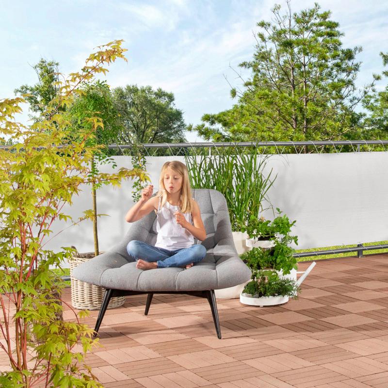 Sichtschutz Balkonbl. Sylt 0,9x5m, - Weiß, Basics, Kunststoff (500/90cm) - Windhager