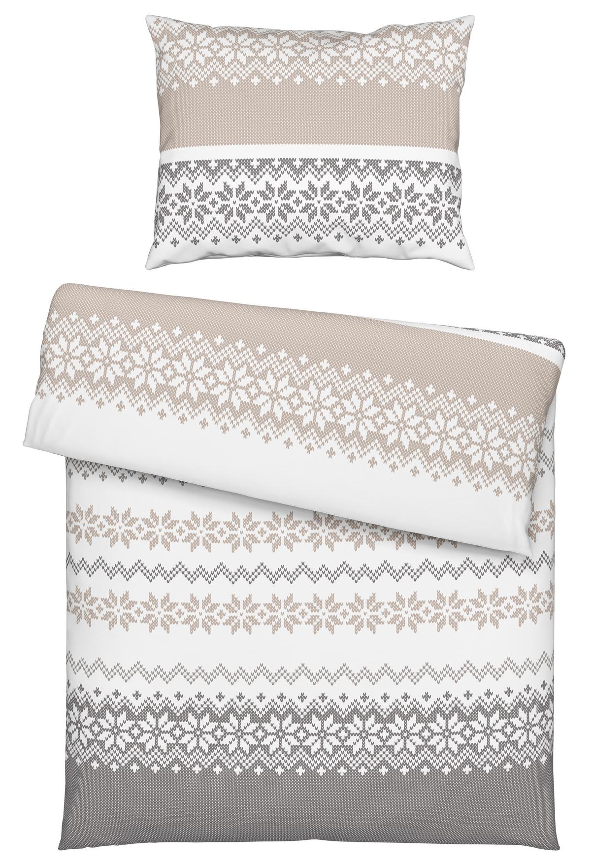 POVLEČENÍ SNOW ROSE - šedá/bílá, textil (140/200cm) - Mömax