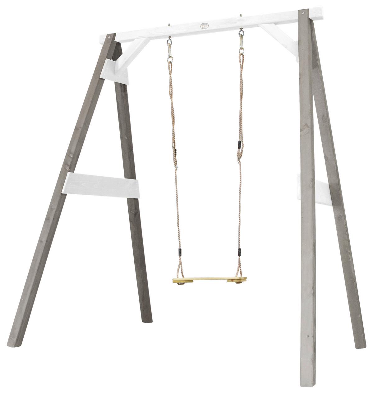 Schaukel A030.136.01 - Weiß/Grau, KONVENTIONELL, Holz (181/207/160cm) - Ambia Garden