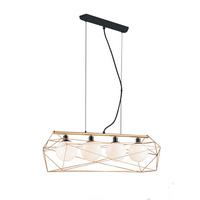 Hängeleuchte Abraxas H: 150 cm 4-Flammig - Goldfarben/Schwarz, Basics, Metall (106/29,5/150cm)