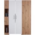 Eckschrank Begehbar mit Regal 120cm Box, Eiche Dekor/Weiß - Eichefarben/Weiß, MODERN, Holzwerkstoff (120/205/150cm) - Ondega