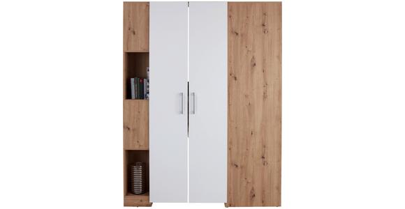Eckschrank Begehbar mit Regal 120cm Box, Eiche Dekor/Weiß - Eichefarben/Weiß, MODERN, Holzwerkstoff (120/205/150cm) - Ondega