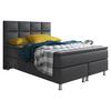 Boxspringbett Matratze 180x200 cm Miami - Anthrazit/Silberfarben, KONVENTIONELL, Leder/Textil (140/115/210cm) - MID.YOU