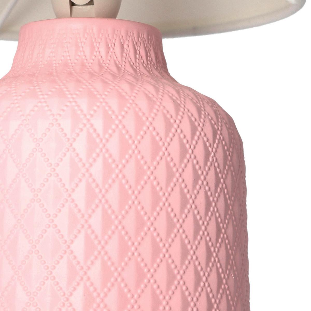 Tischleuchte 41-79855 - Pink/Weiß, Basics, Keramik/Textil (15/15/32cm)