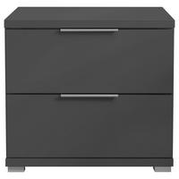 NACHTKÄSTCHEN SMILLA 2L G - Alufarben/Graphitfarben, KONVENTIONELL, Holzwerkstoff (46/43/42cm)