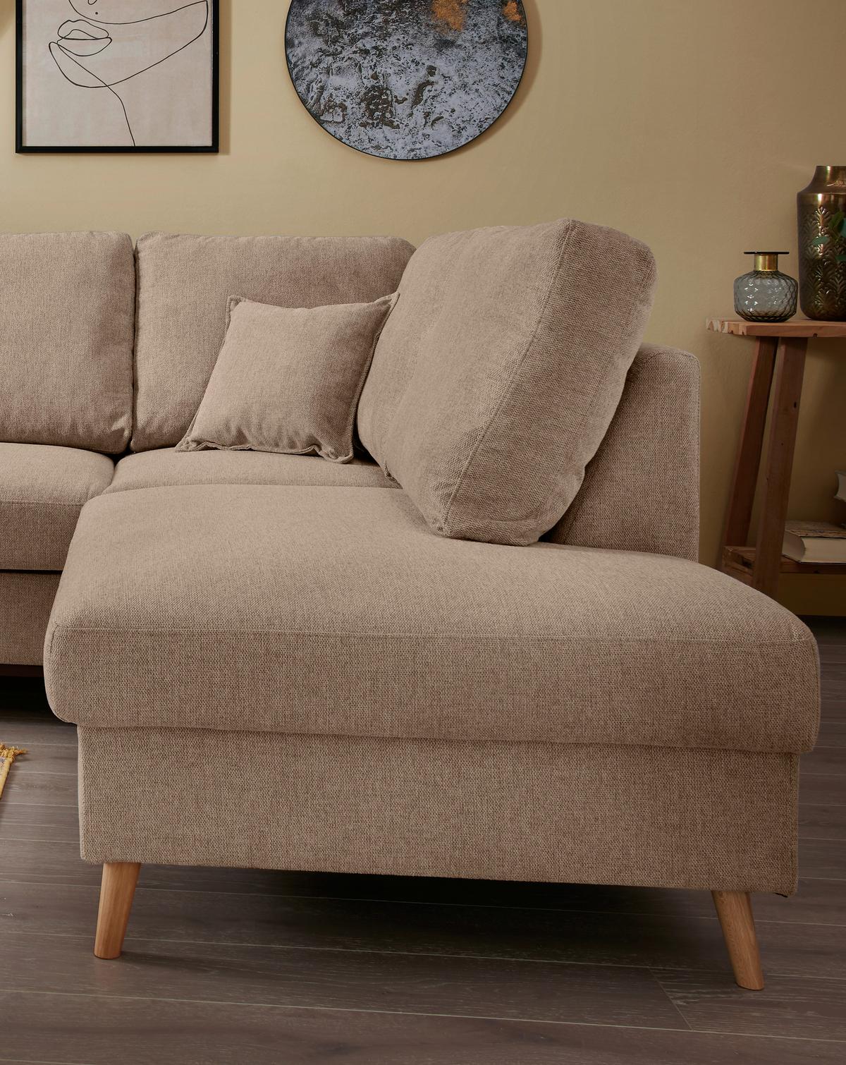 Ecksofa Valentina Hellbraun S: 230x200 Cm - Hellbraun/Naturfarben, MODERN, Textil (230/200cm) - Livetastic