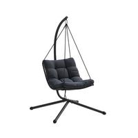 Hängesessel Santana - Dunkelgrau/Schwarz, MODERN, Kunststoff/Textil (196cm) - Beldano