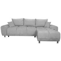 ECKSCHLAFSOFA Ramon, Hellgrau S: 296x182 cm - Chromfarben/Beige, Trend, Textil (296/182cm)