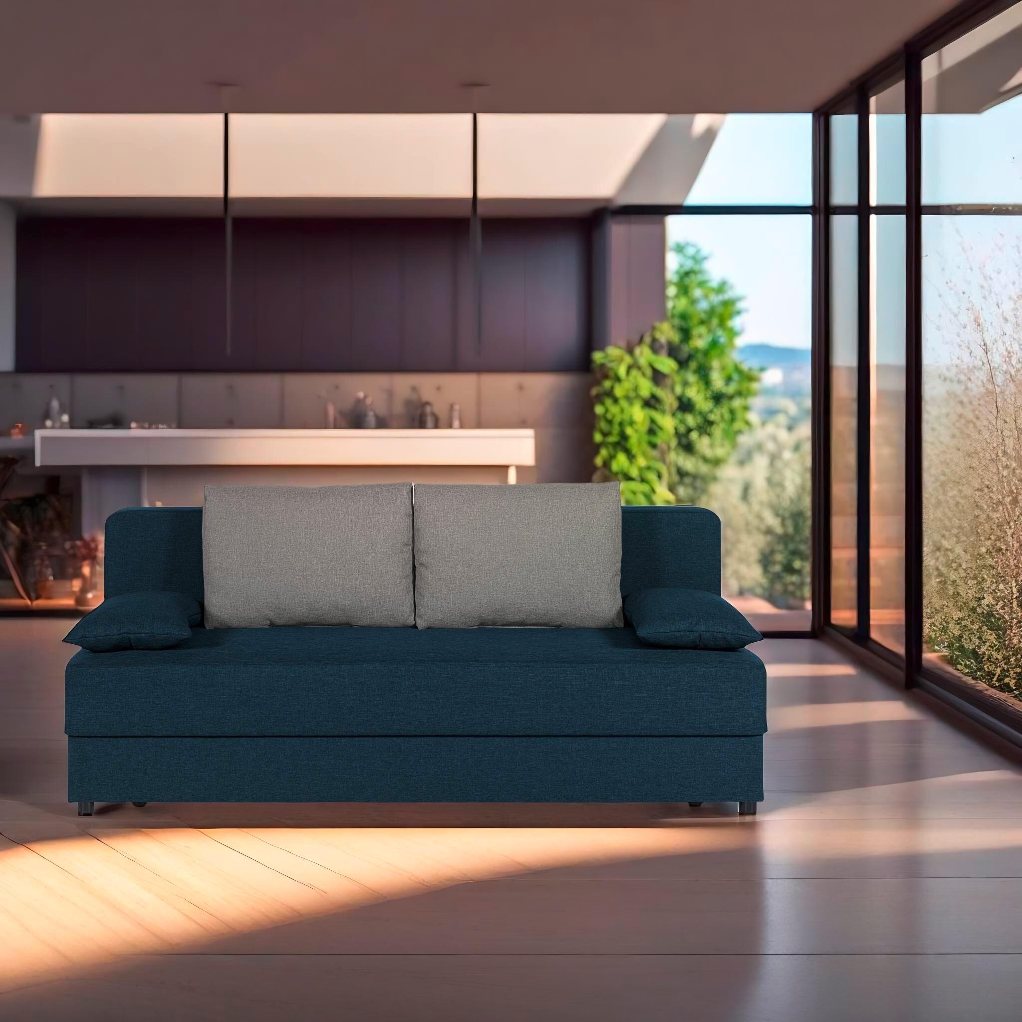 Schlafsofa Nele Graphitfarben B: 193 cm - Graphitfarben, Design, Holzwerkstoff/Textil (193/82/80cm) - P & B