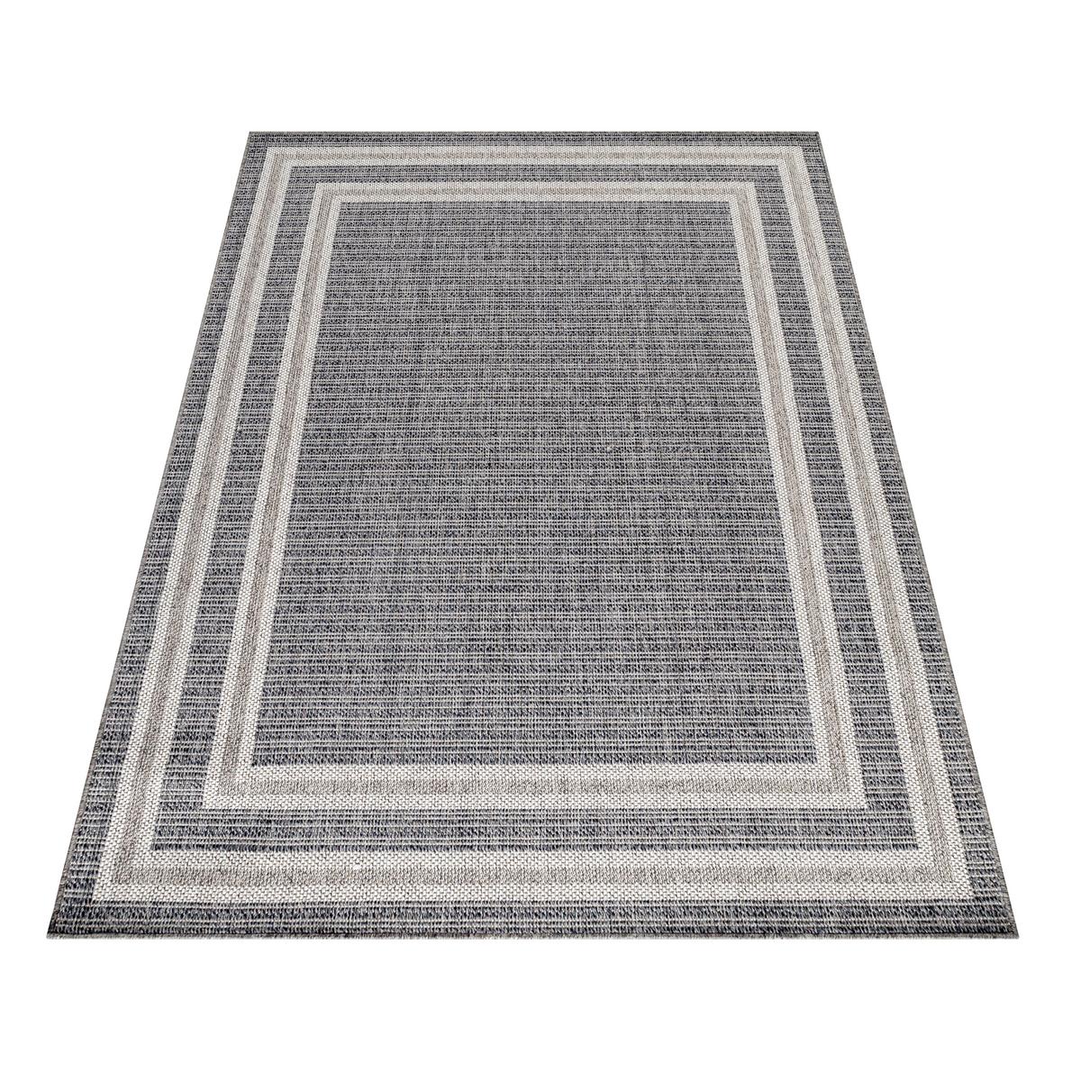 Flachwebteppich Aruba - Grau, Design, Textil (60/100cm)