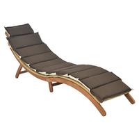 Sonnenliege Capri Akazienholz/ Metall/kunststoff Mit Auflage - Naturfarben, MODERN, Holz/Kunststoff (183/60/54cm) - Gardenson