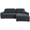 Ecksofa Luna New Boucle Grau, S: 260x161cm - Schwarz/Grau, Design, Textil (260/161cm) - Livetastic
