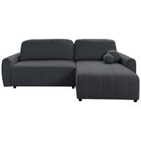 Ecksofa Luna New Boucle Grau, S: 260x161cm - Schwarz/Grau, Design, Textil (260/161cm) - Livetastic