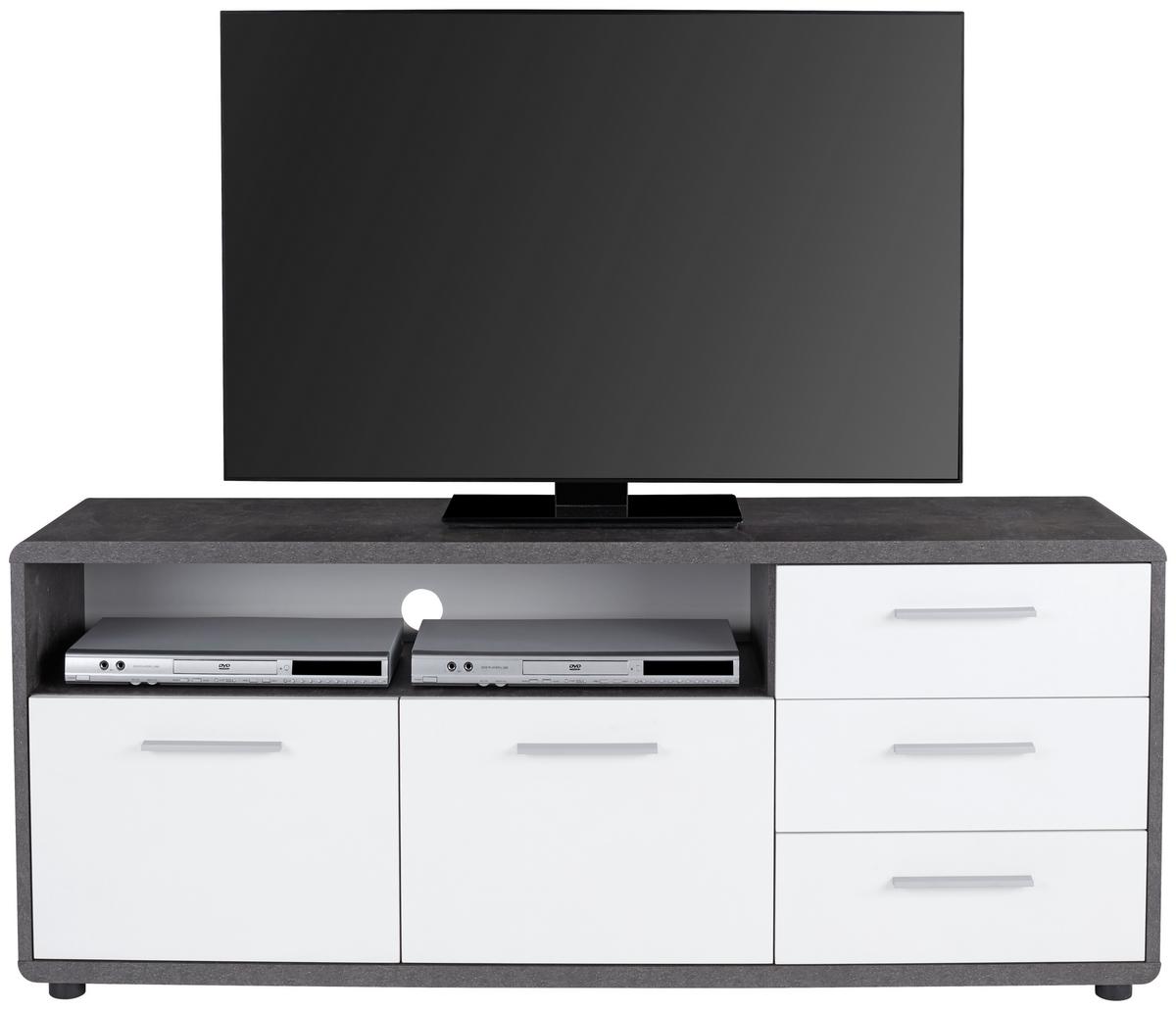 Tv-lowboard Fontana B: 150 Cm Grau/weiß - Schwarz/Weiß, MODERN, Holzwerkstoff (150/60/38cm)