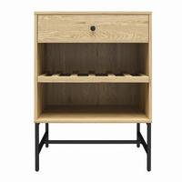 Nachttisch Tamlin Eichefarben B: 59 Cm - Eichefarben/Schwarz, Design, Papier/Holzwerkstoff (59/82/43cm) - MID.YOU