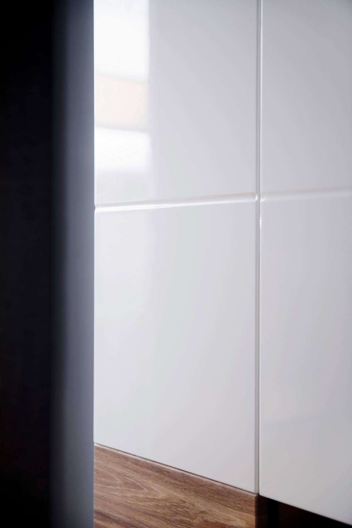 Vitrine Luzern B: 70 cm Weiß/Eichefarben - Eichefarben/Weiß, Design, Glas/Holzwerkstoff (70/199/37cm) - Livetastic
