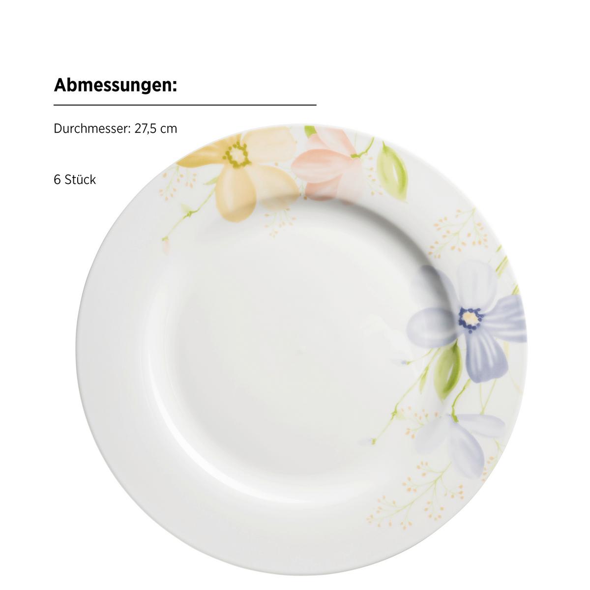 Tafelservice Zibal 18-teilig Porzellan, Weiß Mit Blumen - Weiß, Basics, Keramik - Mäser