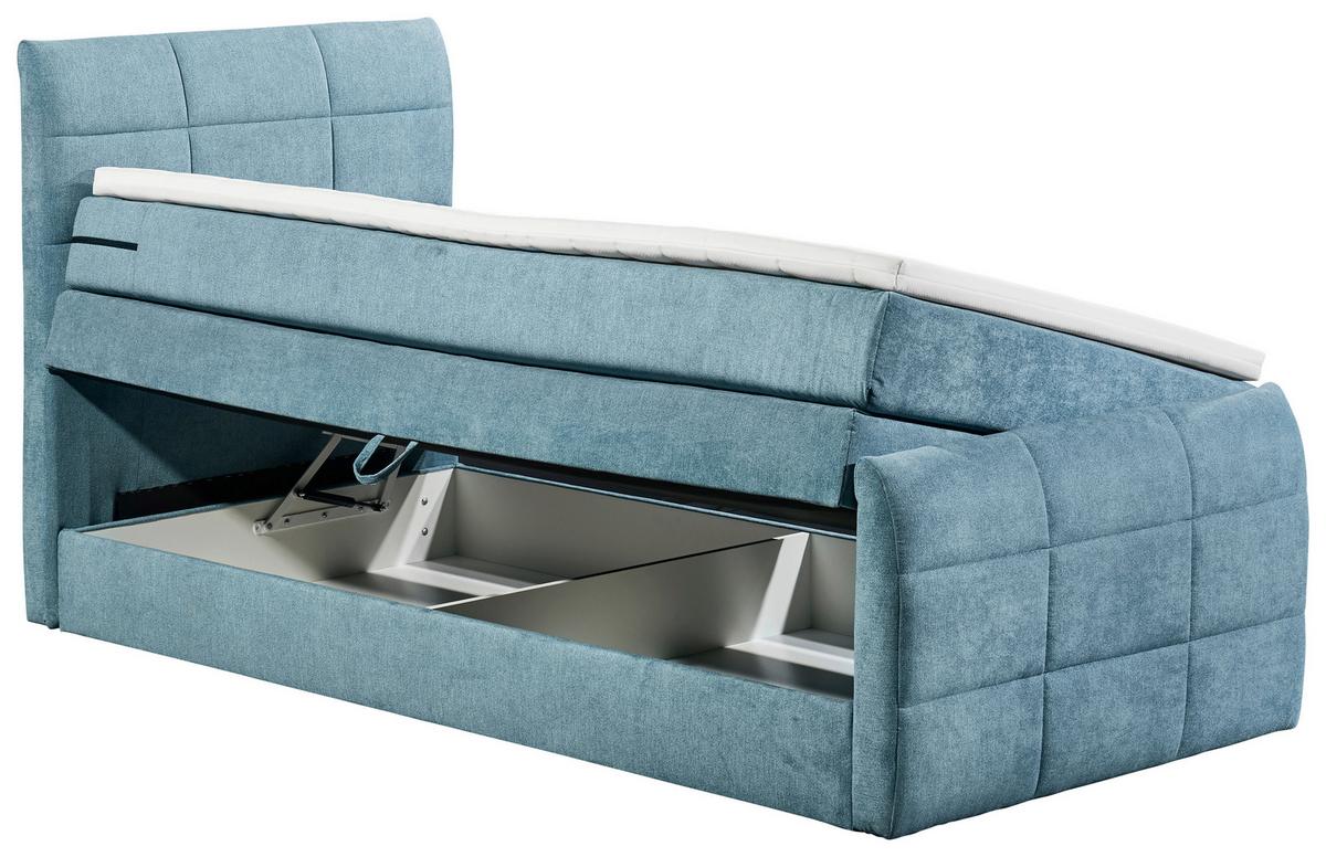 Boxspring postel  KUBA 100x200 cm modrá - modrá, Basics, kompozitní dřevo/textil (100/200cm) - MID.YOU