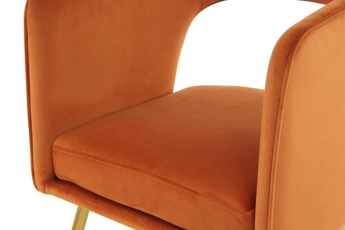 Armlehnstuhl Jolene Orange Gepolstert - Orange, Trend, Holzwerkstoff/Textil (63/60/77cm) - Kayoom