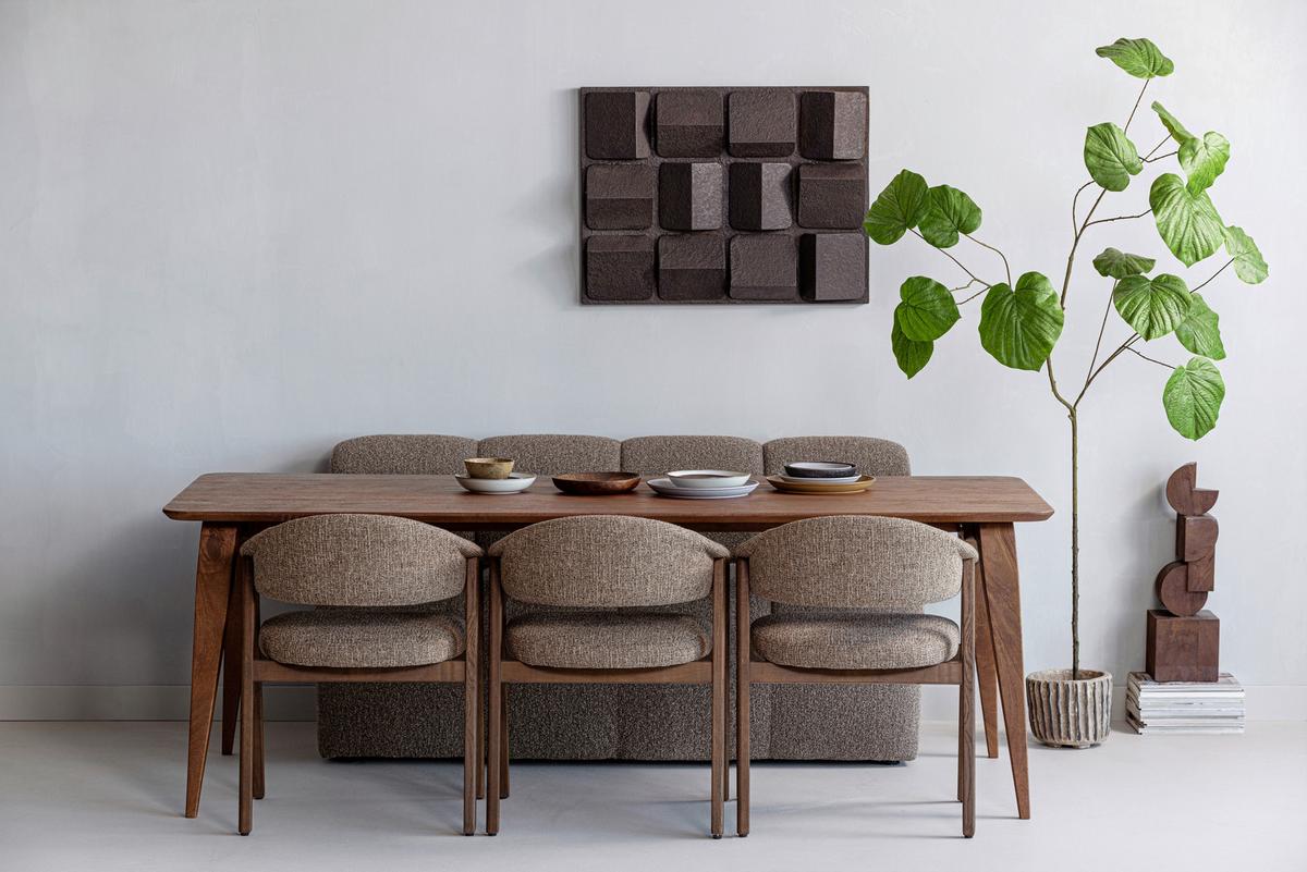 ARMLEHNSTUHL-SET Tunar Braun 2-teilig - Braun, MODERN, Holz/Textil (60/77/60cm) - Livetastic