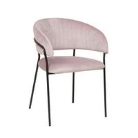 Armlehnstuhl Rosa B: 55 Cm - Schwarz/Rosa, MODERN, Textil/Metall (55/80/50cm) - Livetastic