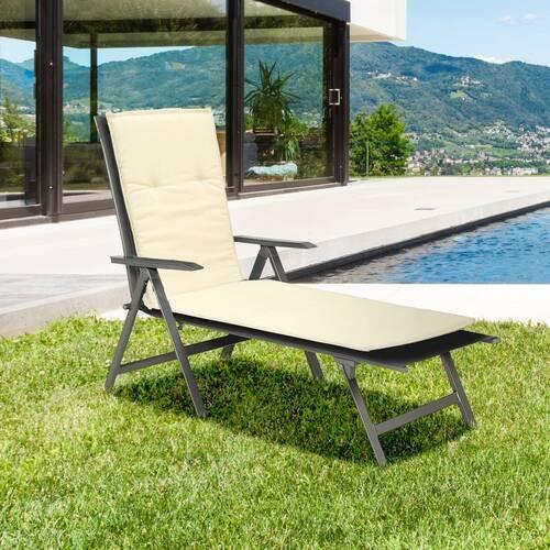 Auflage für Gartenliege Takume 191x58x8 cm Beige - Beige, Basics, Textil (191/58/8cm)