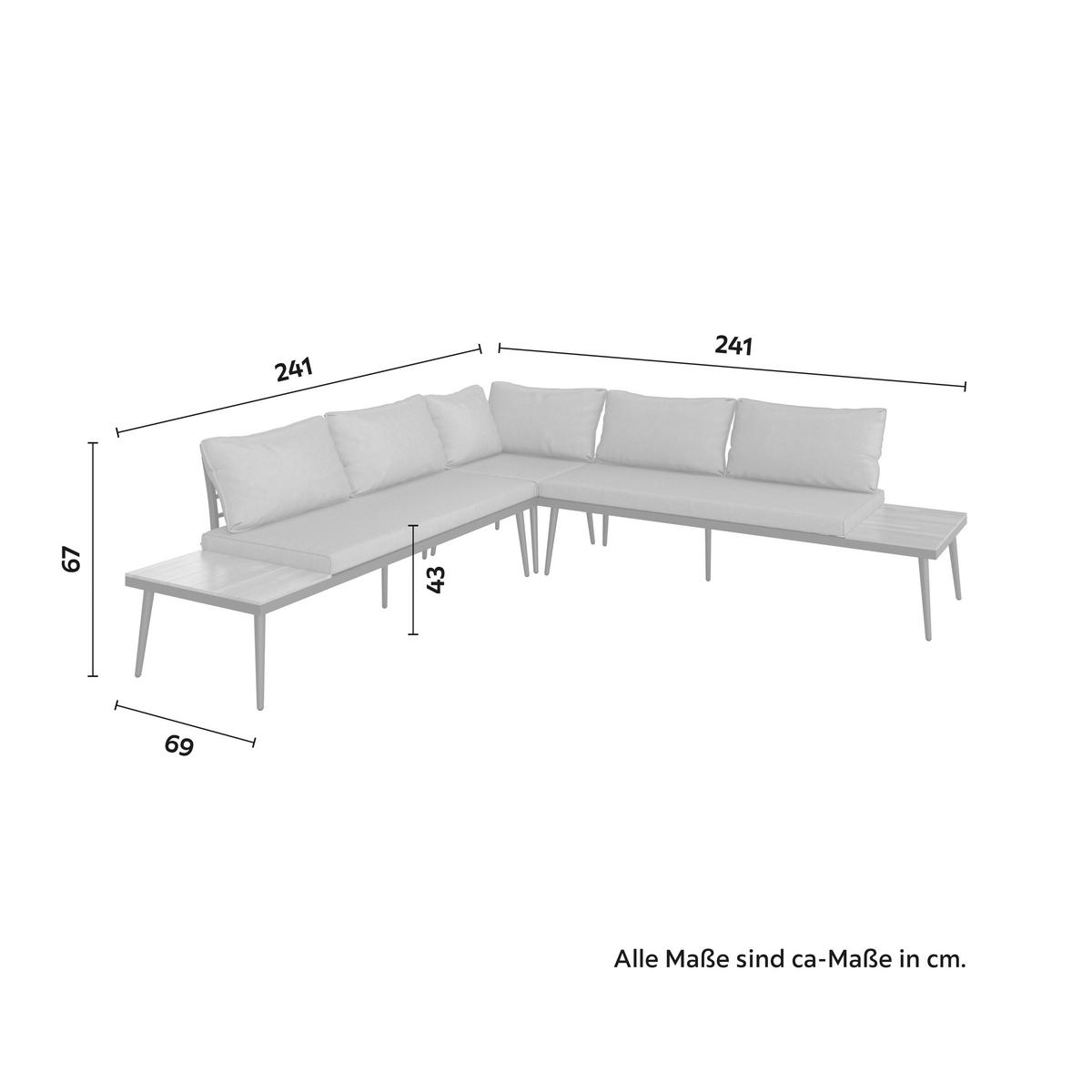 Záhradná sedacia súprava LORENA - čierna/farba akácie, Modern, kov/drevo (241/67/69cm) - Bessagi Garden