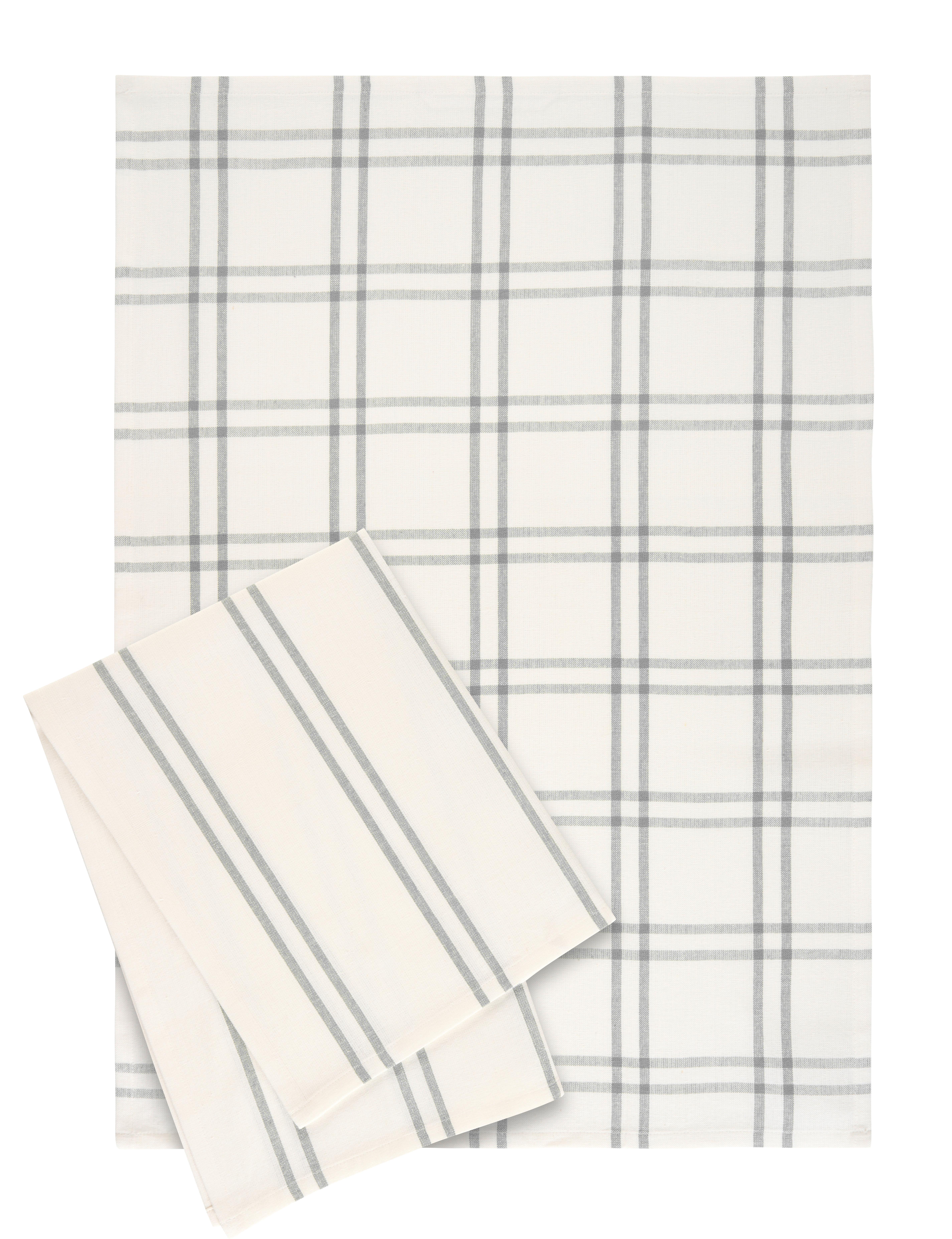 Sada utěrek Alice, 50/70cm, bílá/antracit - bílá/antracitová, Konvenční, textil (50/70cm) - Mömax