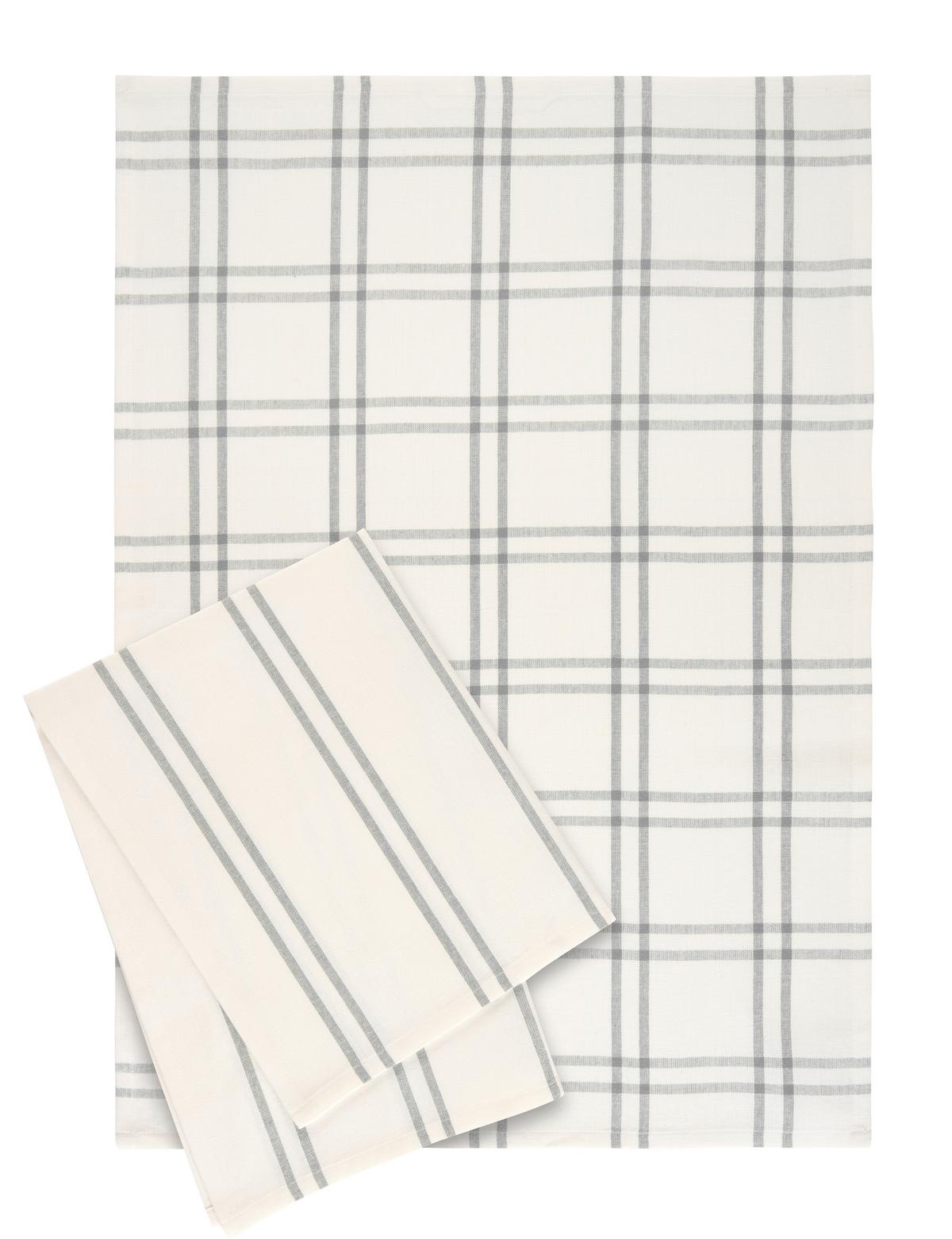 Sada utěrek Alice, 50/70cm, bílá/antracit - bílá/antracitová, Konvenční, textil (50/70cm) - Mömax