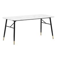 Jedálenský stôl 160x80 - čierna/zlatá, Design, kov/kompozitné drevo (160/80/76cm) - MID.YOU
