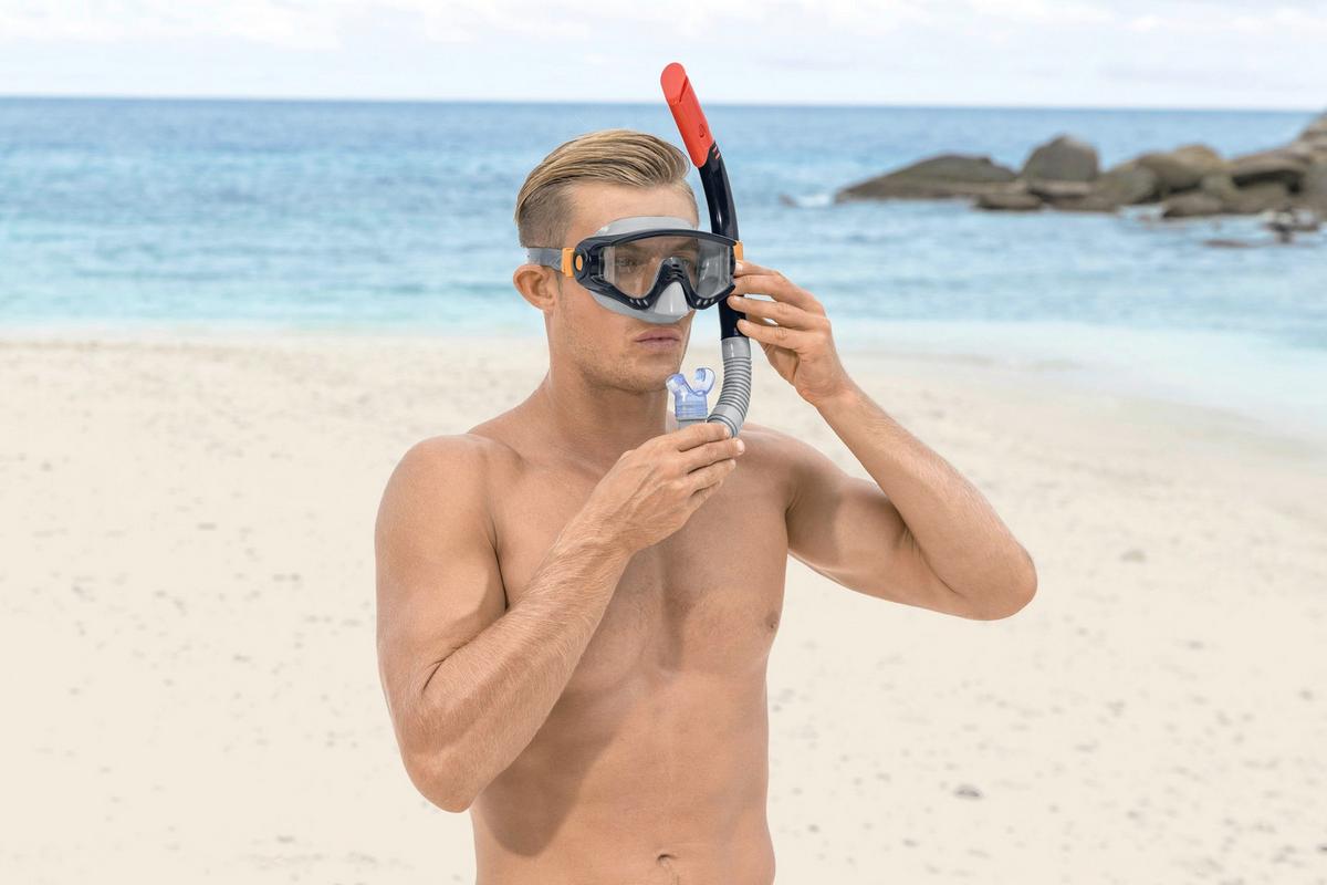 Schnorchelset Calvin - Schwarz/Grün, KONVENTIONELL, Kunststoff (19/37/9,3cm) - Bestway