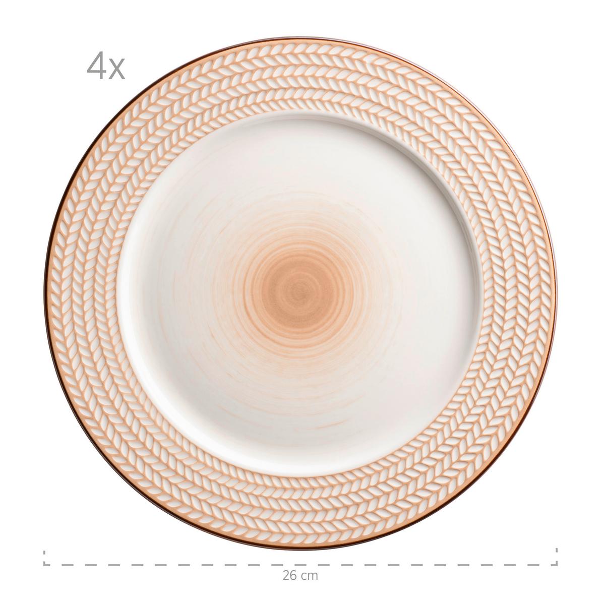 Tafelservice Prospero 4 Personen Geschirr Set - Weiß, Basics, Keramik (30,5/30,5/22cm) - Mäser