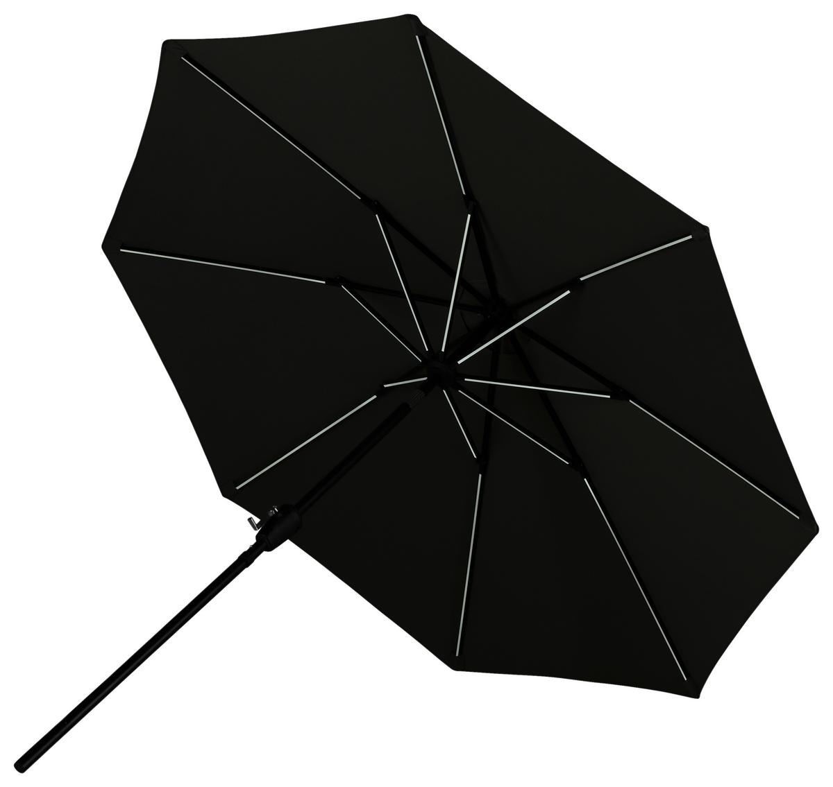 Sonnenschirm Sabal Dm: 270 Cm H: 241cm Grau - Schwarz/Grau, KONVENTIONELL (270/241/270cm) - Gardenson