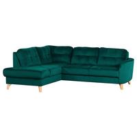 Ecksofa Nordic, Petrol S: 190x236 cm - Buchefarben/Petrol, Design, Textil (190/236cm) - Livetastic
