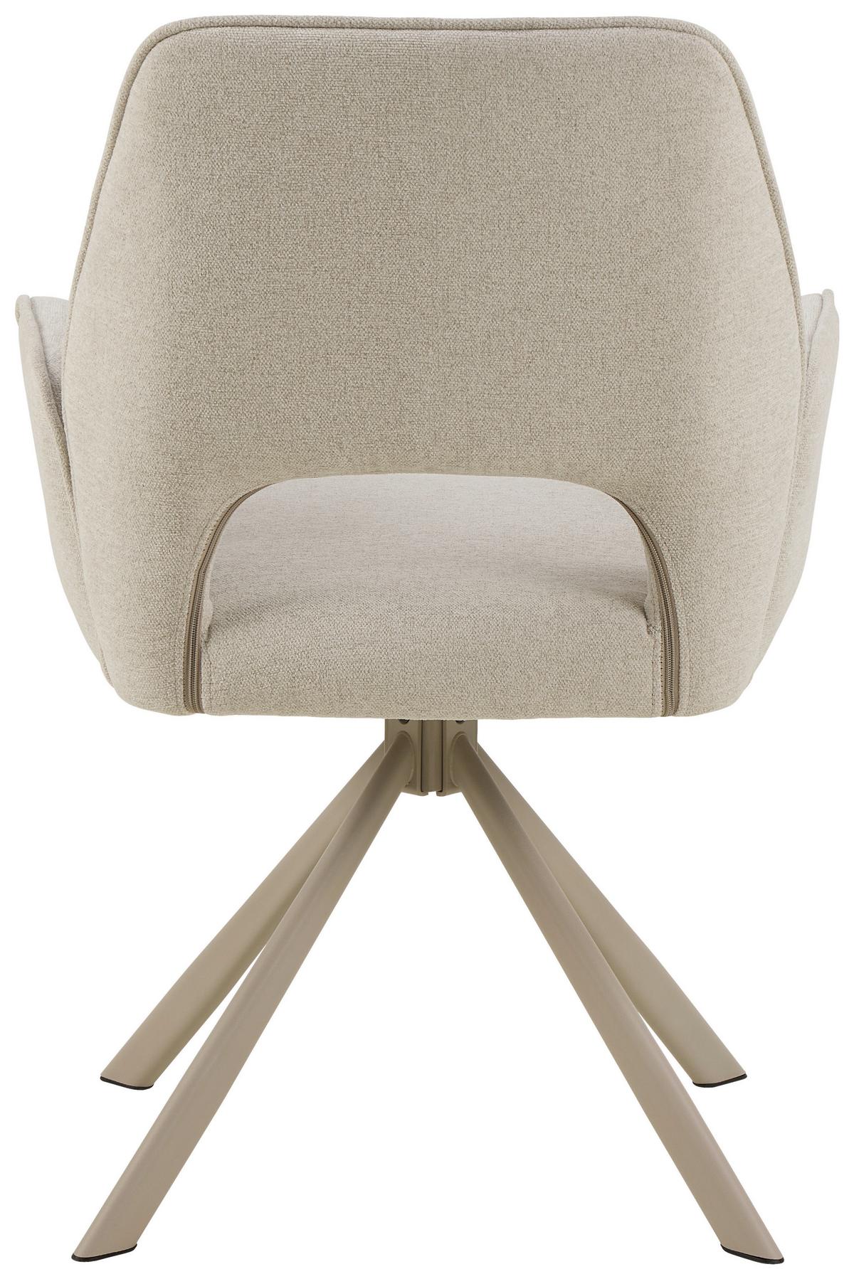 ŽIDLE S PODRUČKAMI GRAHAM - šedá/béžová, Design, kov/textil (60/85/63cm) - Ambia Home