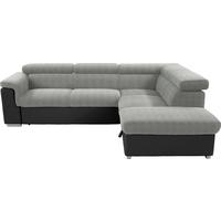 WOHNLANDSCHAFT Milla - Silberfarben/Schwarz, MODERN, Holz/Textil (252/217cm)